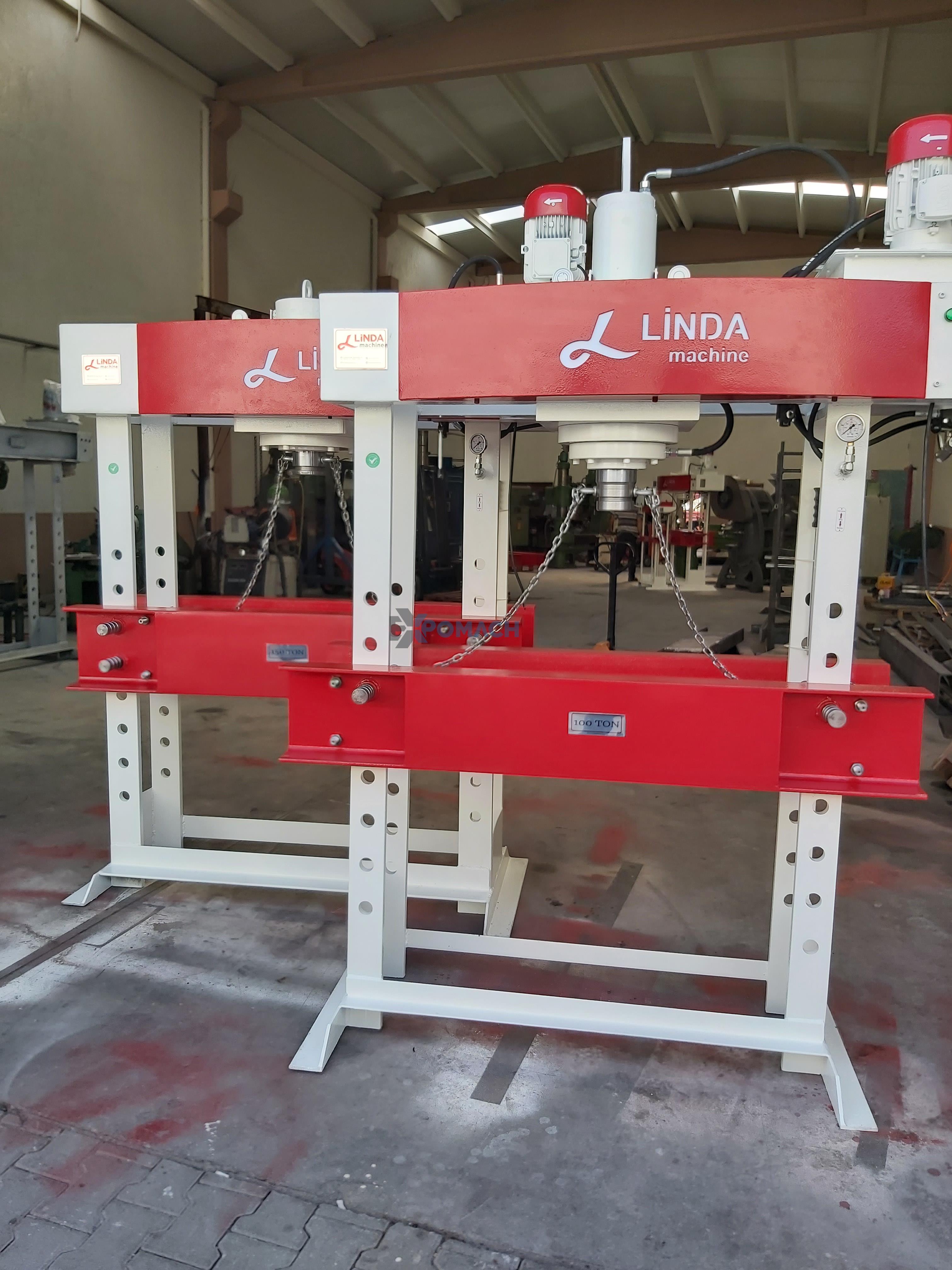 100 TON MOBILE HEAD MOTORIZED LINDA MACHINE HYDRAULIC WORKSHOP PRESS