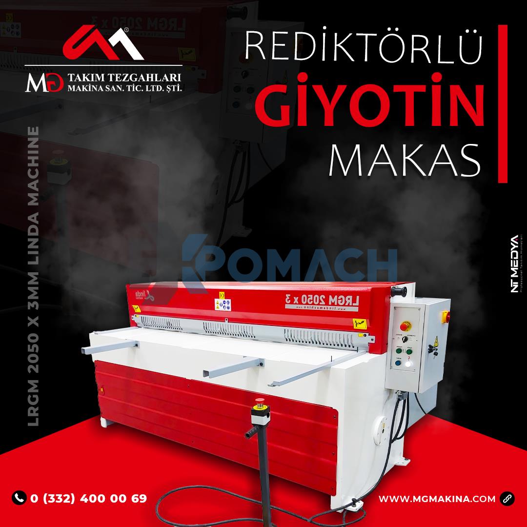 LRGM 2050 x 3mm Linda Machine Rediktörlü Giyotin Makas - Guillotine Machines