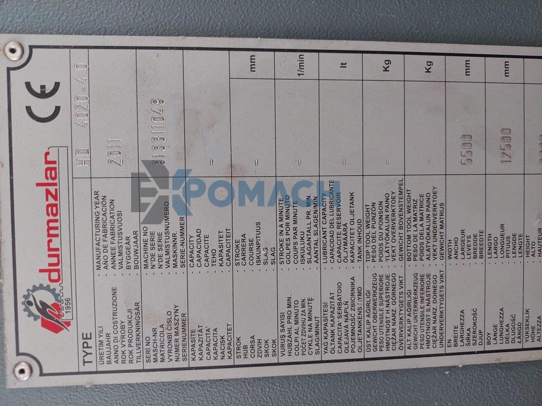 3100 x 10mm 2011 Model Durma Abkant Press and Guillotine Shear