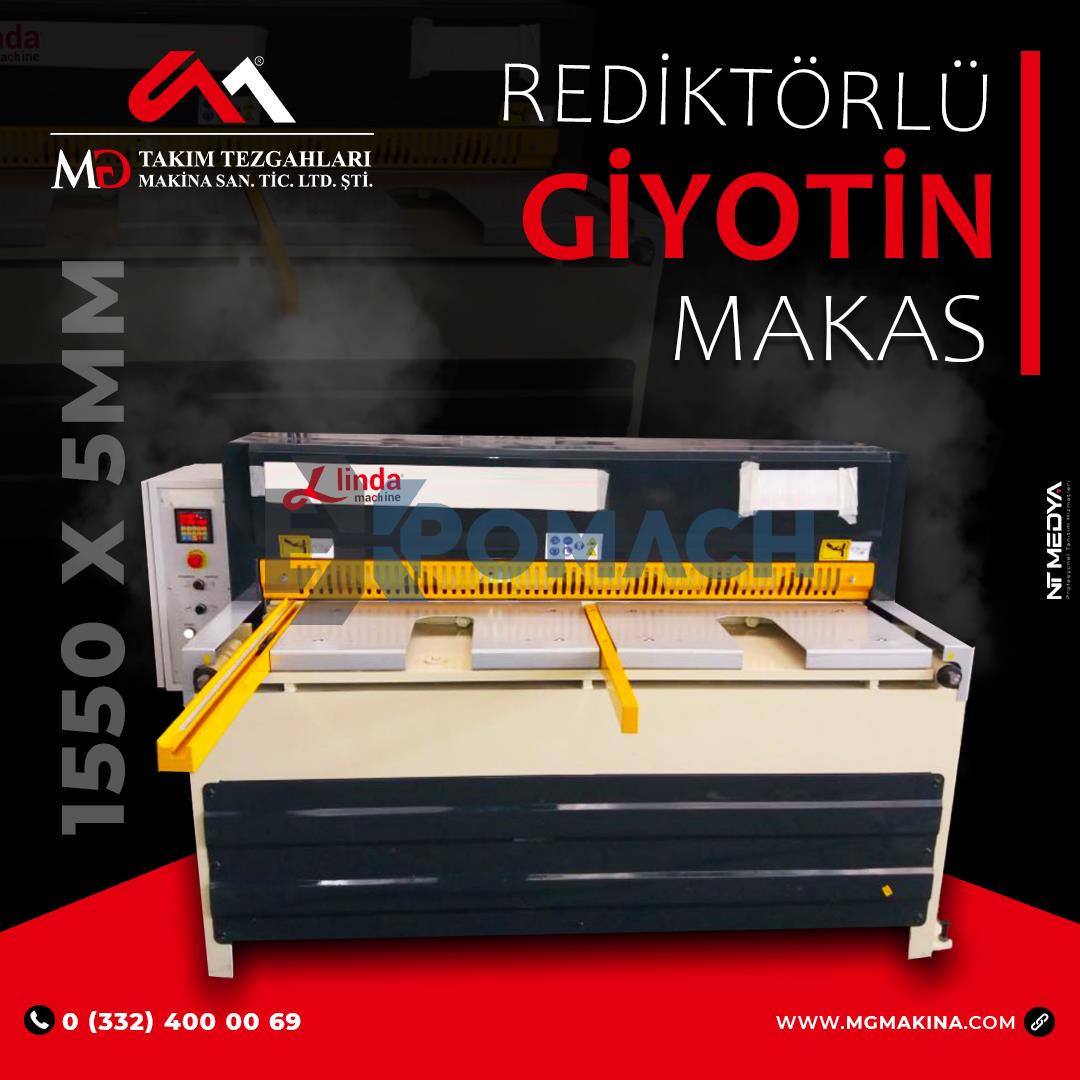 LRGM 1550 x 5mm Rediktörlü Giyotin Makas - Guillotine Machines