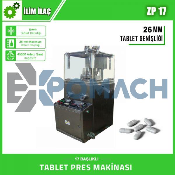 ZP-17 – TABLET PRES MAKİNASI – 26MM