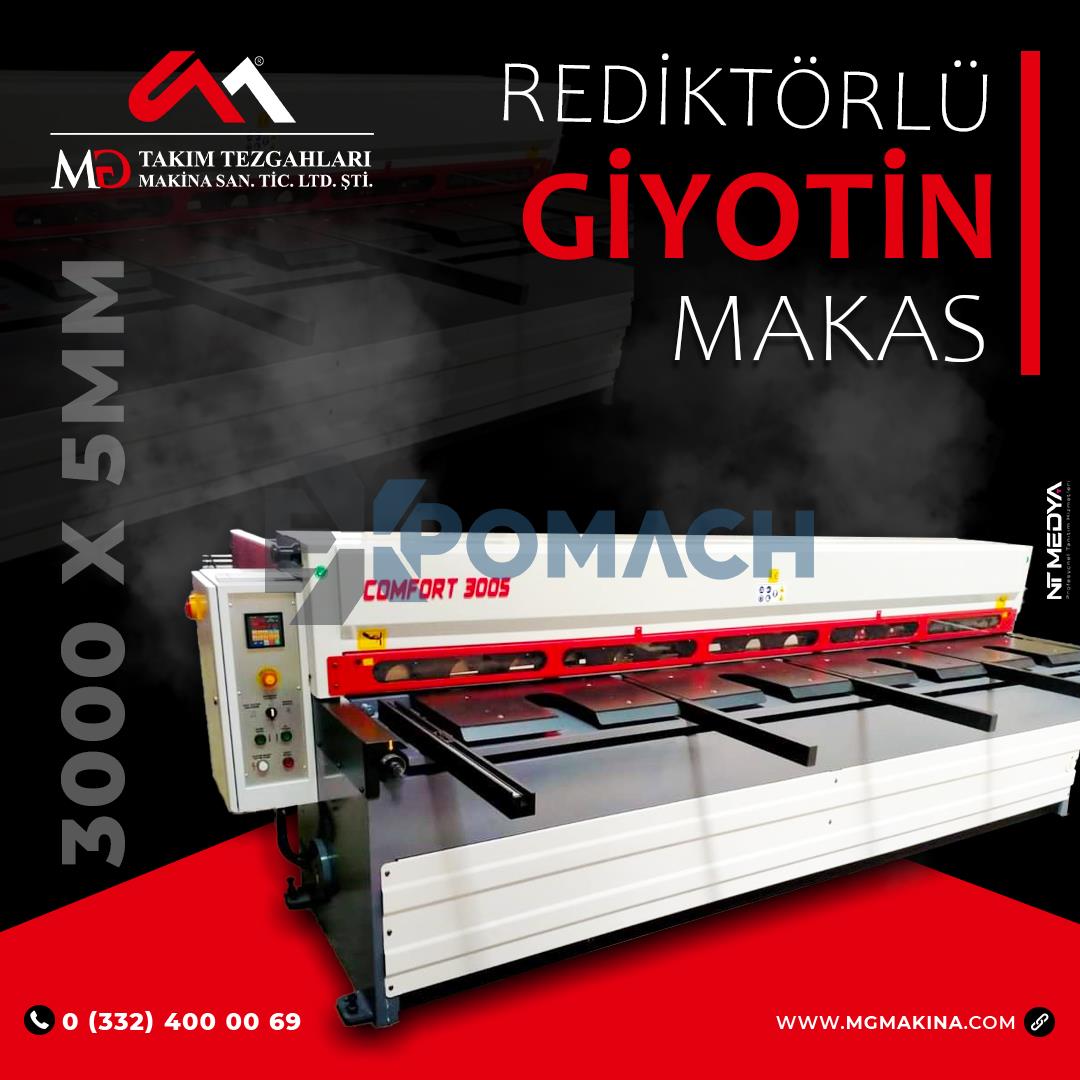 LRGM 3050 x 5mm Rediktörlü Giyotin Makas LİNDA MACHİNE - Guillotine Machines