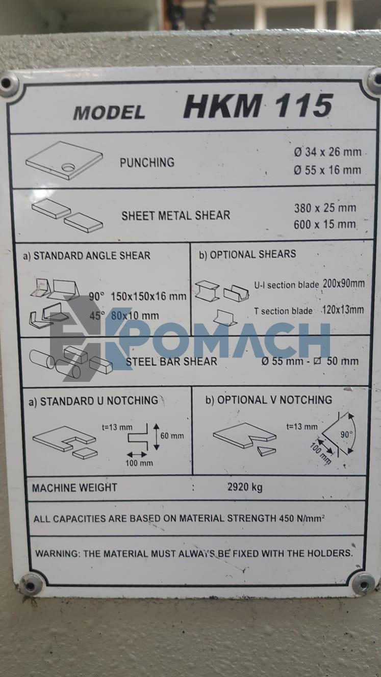 Sahinler HKM-115 Iron Work Machine