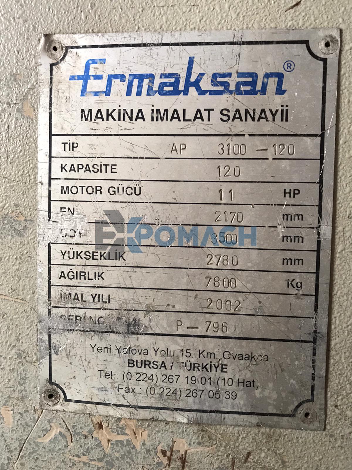 Ermaksan 3 metre 6 mm Abkant Pres