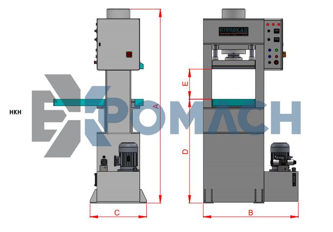 Hot Rubber Press  Colomuns  Type - Kauçuk Presi Kolonlu  Tip