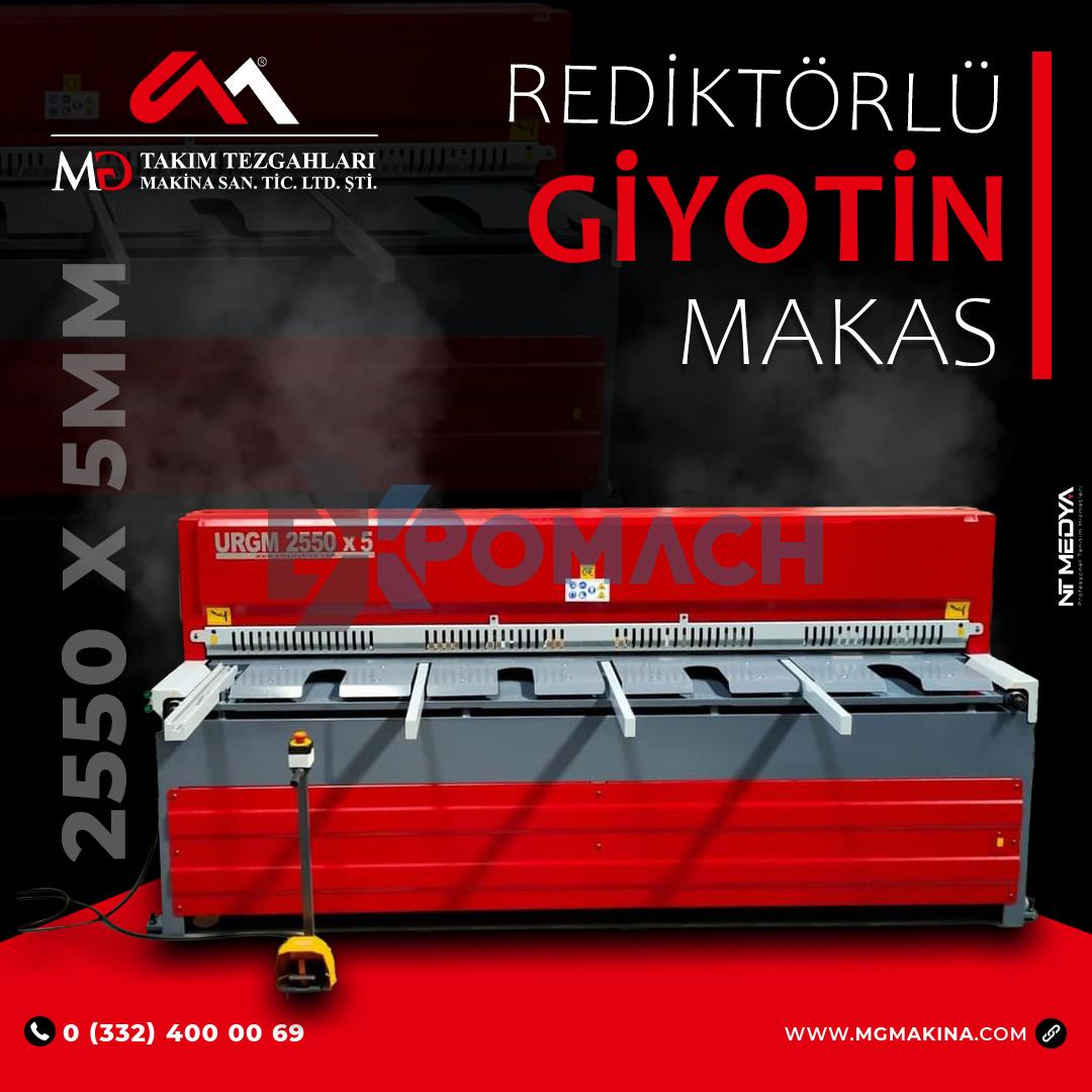 LRGM 2550 x 5mm Rediktörlü Giyotin Makas LİNDA MACHİNE - Guillotine Machines