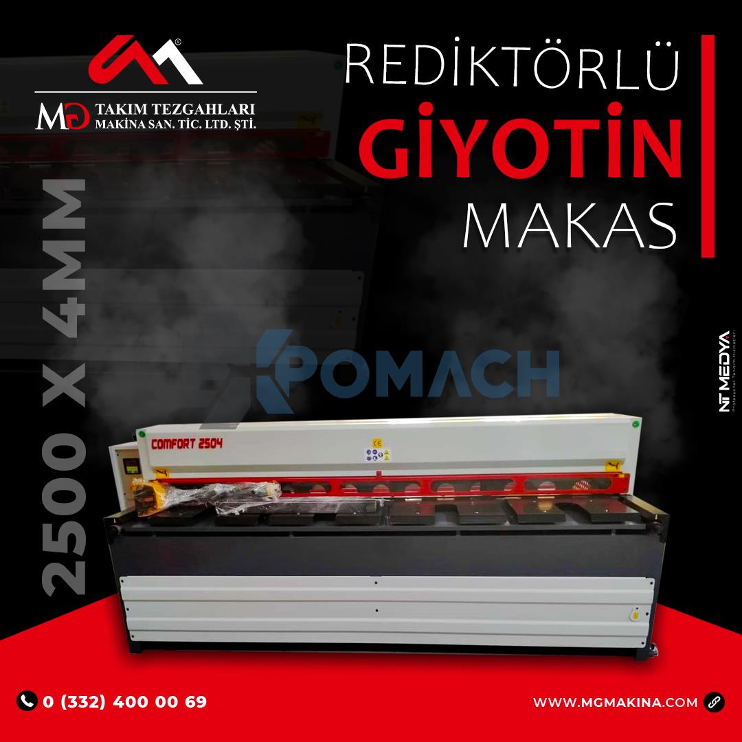 LRGM 2550 x 4mm  Rediktörlü Giyotin Makas LİNDA MACHİNE - Guillotine Machines